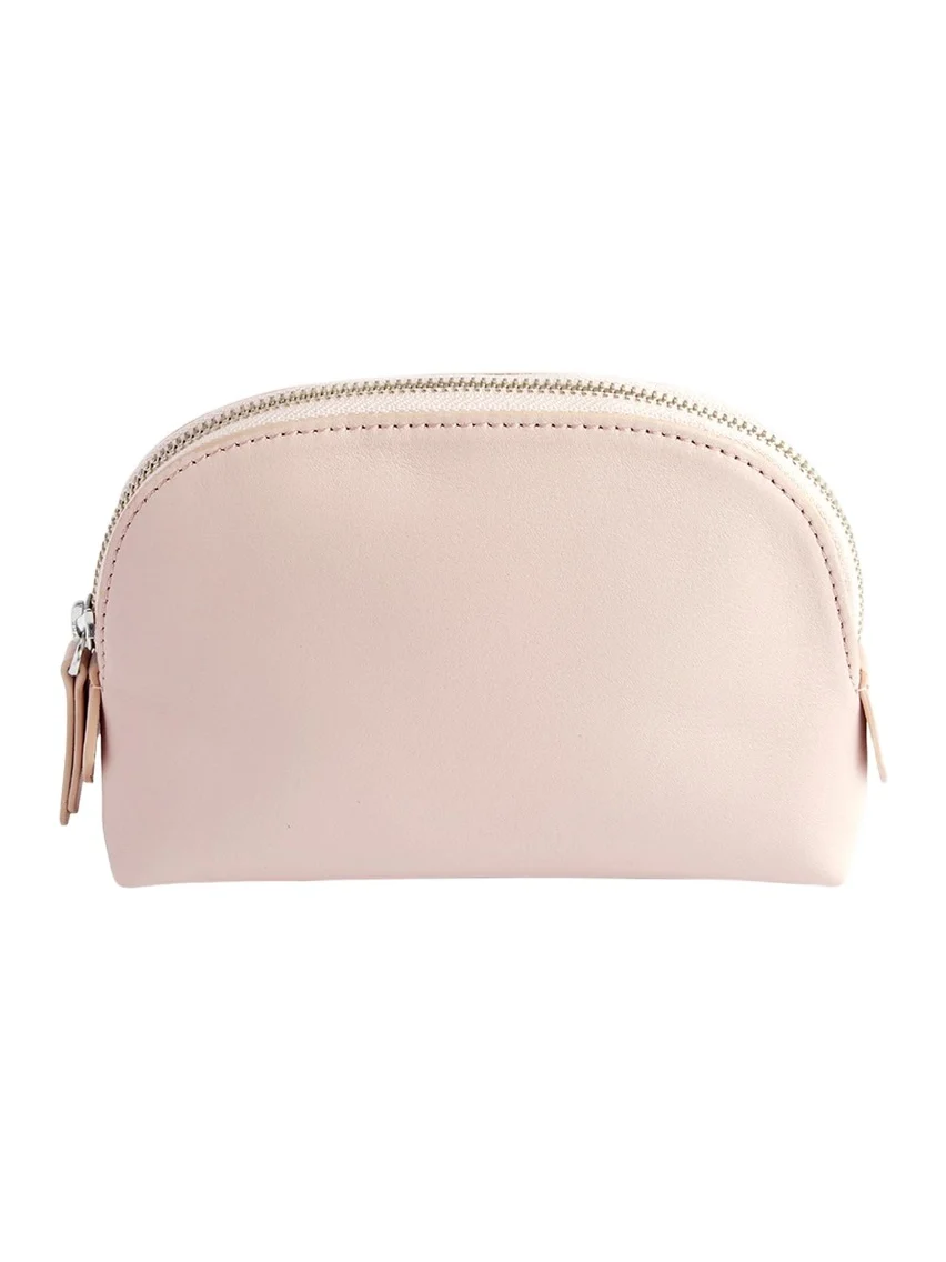 Monogrammed Compact Leather Cosmetic Bag, Personalized Monogrammed Compact Leather Cosmetic Bag, Personalized