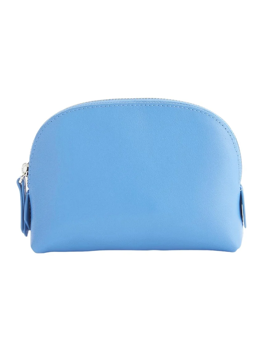 Monogrammed Compact Leather Cosmetic Bag, Personalized Monogrammed Compact Leather Cosmetic Bag, Personalized