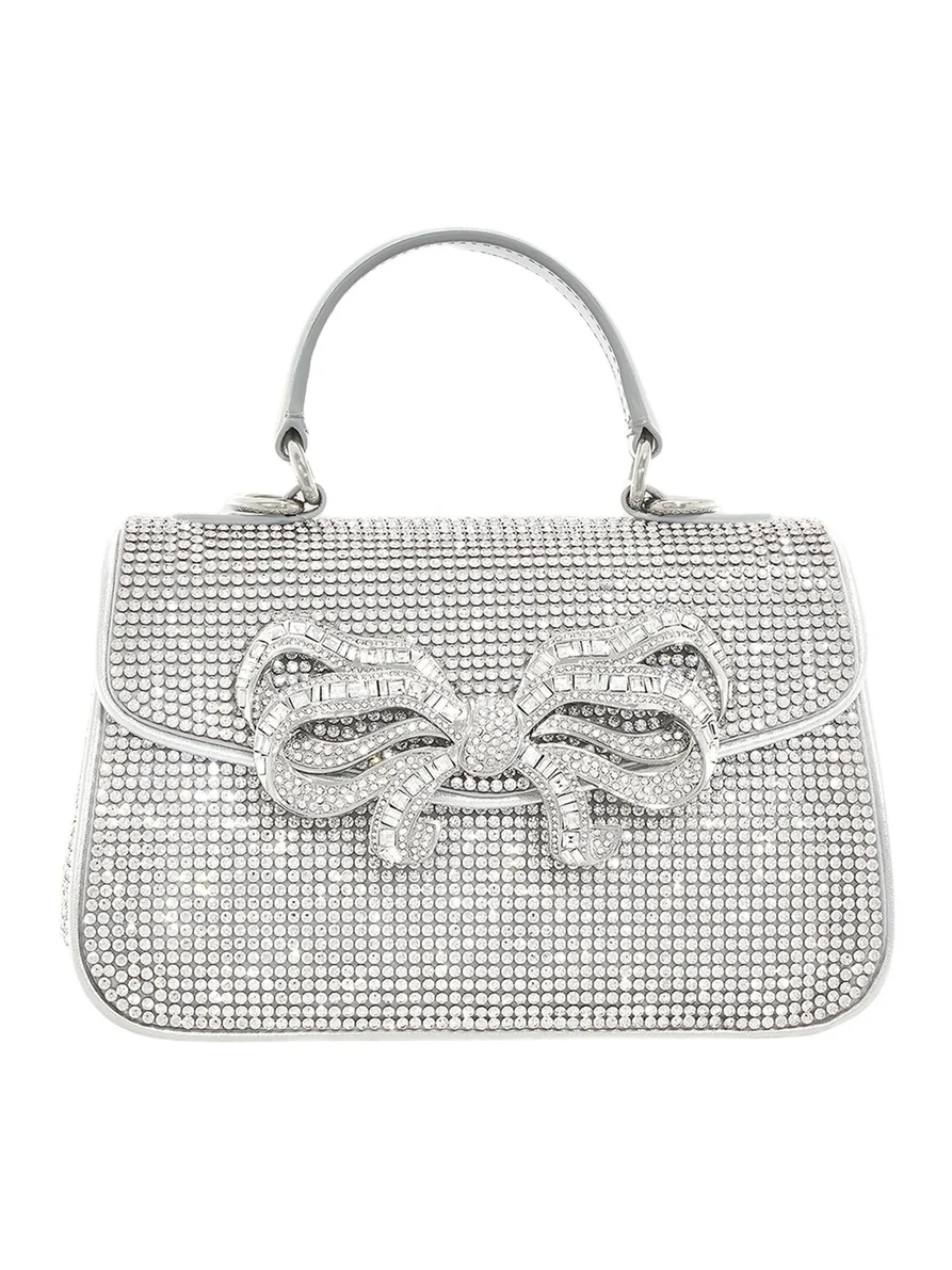 Bow Crystal Top-Handle Bag