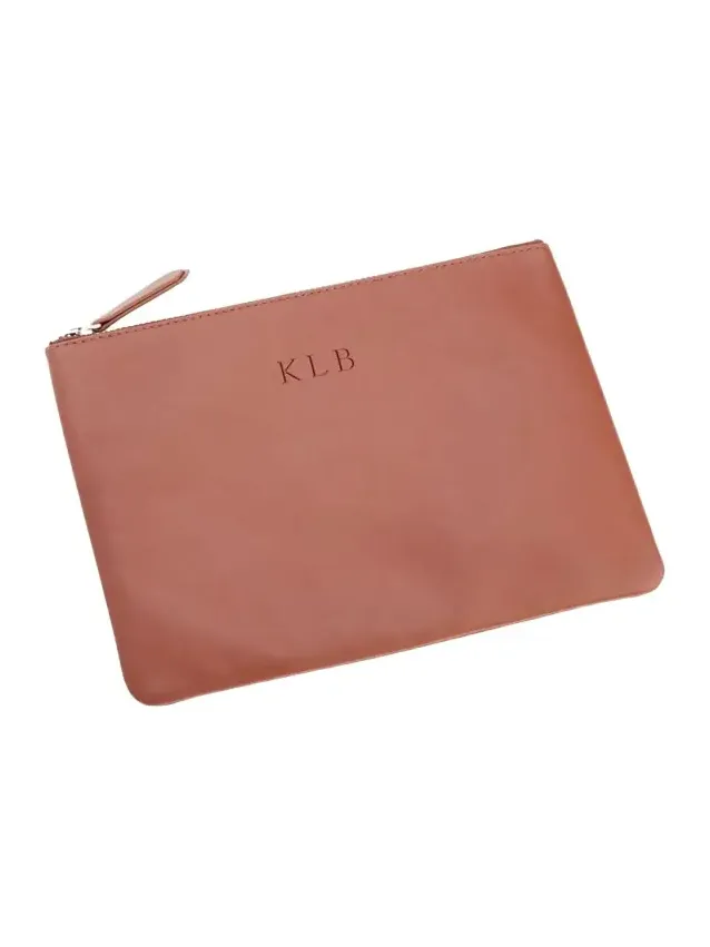 Monogrammed Leather Zuppered Travel Organizer Pouch, Personalized Monogrammed Leather Zuppered Travel Organizer Pouch, Personalized