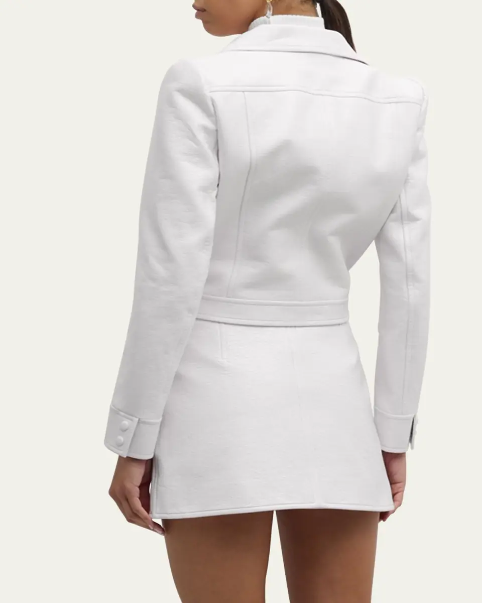 Courrèges Textured Vinyl Crop Jacket | Thumbnail 3 Courrèges Textured Vinyl Crop Jacket | Thumbnail 3