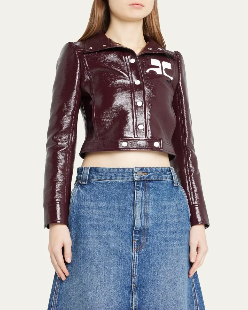 Courrèges Textured Vinyl Crop Jacket | Thumbnail 8 Courrèges Textured Vinyl Crop Jacket | Thumbnail 8
