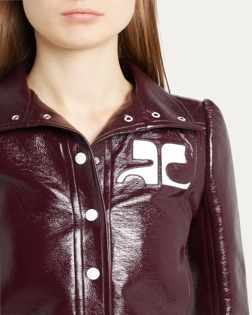 Courrèges Textured Vinyl Crop Jacket | Thumbnail 9 Courrèges Textured Vinyl Crop Jacket | Thumbnail 9
