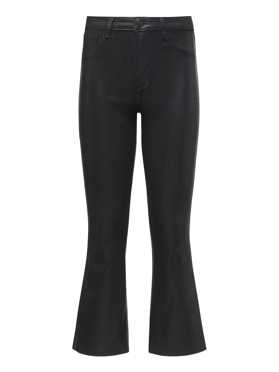 Kendra High-Rise Coated Crop Flare Jeans