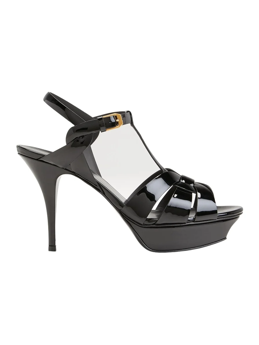 Tribute Patent T-Strap Platform Sandals