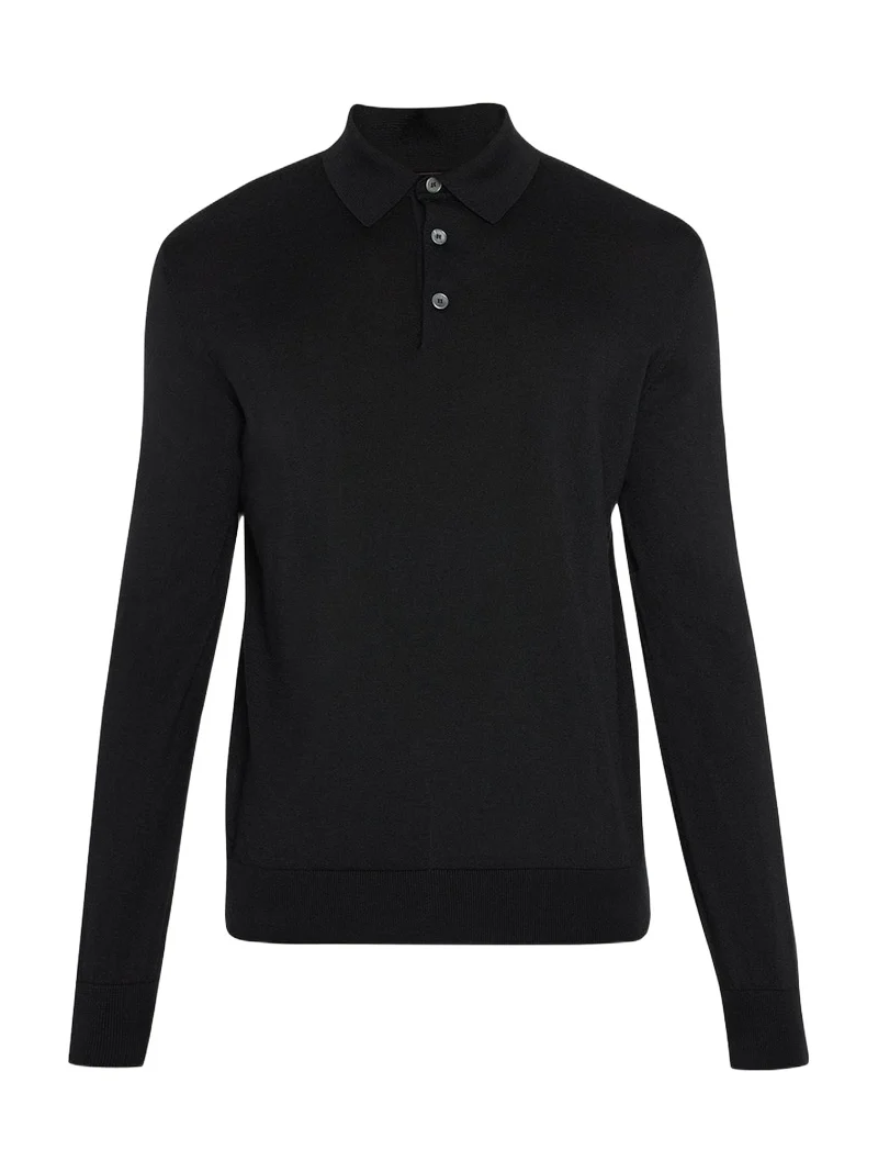 Men's Cashmere-Silk Polo Sweater