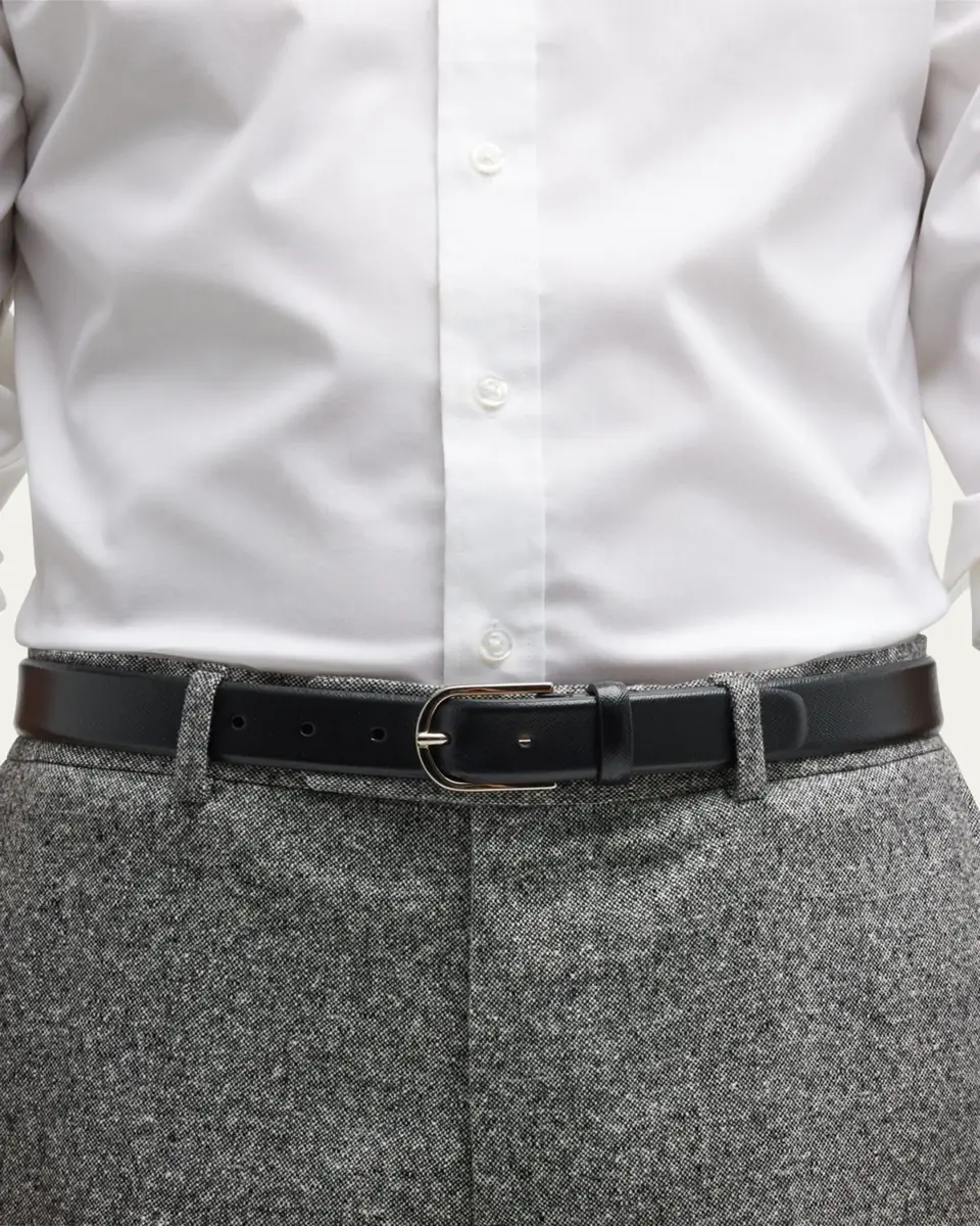 Simonnot Godard Men's Saffiano Leather Belt, 30mm | Thumbnail 2 Simonnot Godard Men's Saffiano Leather Belt, 30mm | Thumbnail 2