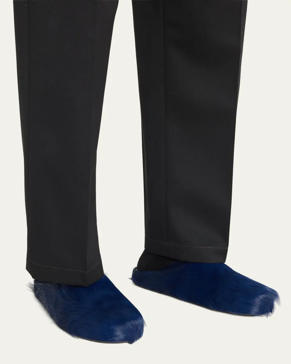 Marni Men's Fussbett Calf Hair Sabot Mules | Thumbnail 6