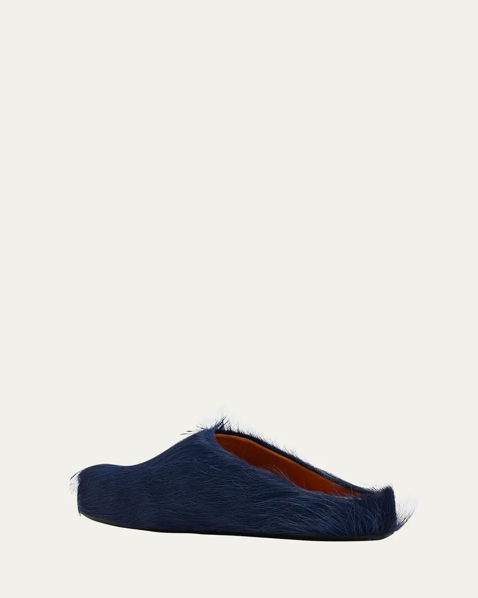 Marni Men's Fussbett Calf Hair Sabot Mules | Thumbnail 8