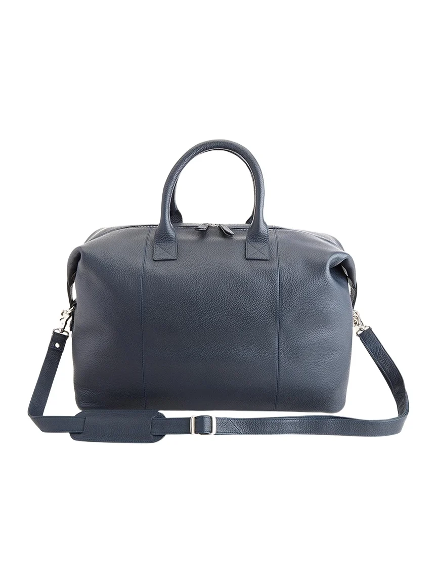 Royce New York Monogrammed Leather Duffel Bag with Suitcase Handle Strap
