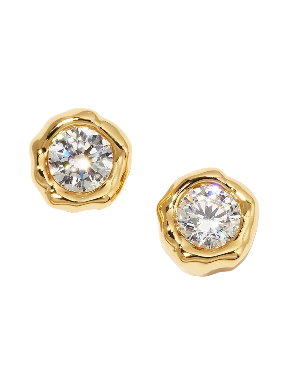 Asterales Molten Bezel Stud Earrings Asterales Molten Bezel Stud Earrings