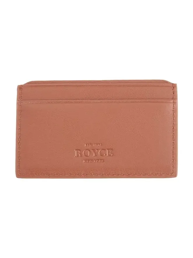 Monogrammed RFID Blocking Leather Card Wallet, Personalized