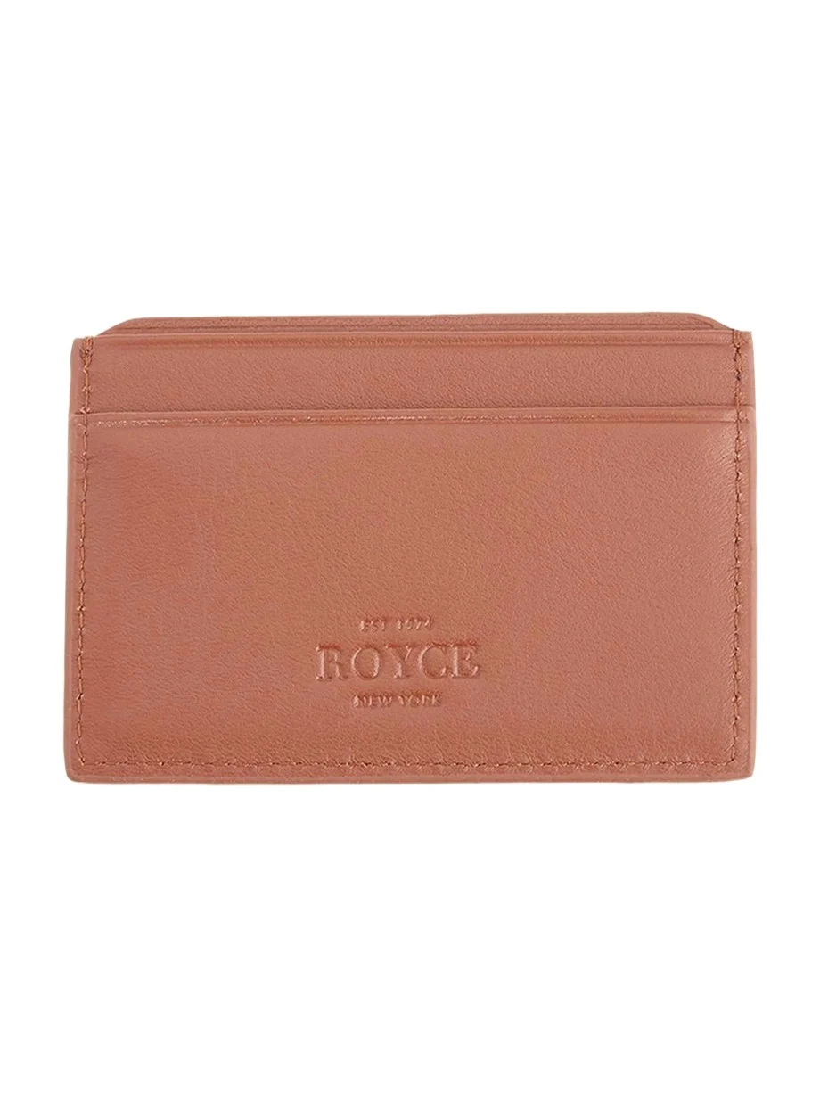 Monogrammed RFID Blocking Leather Card Wallet, Personalized