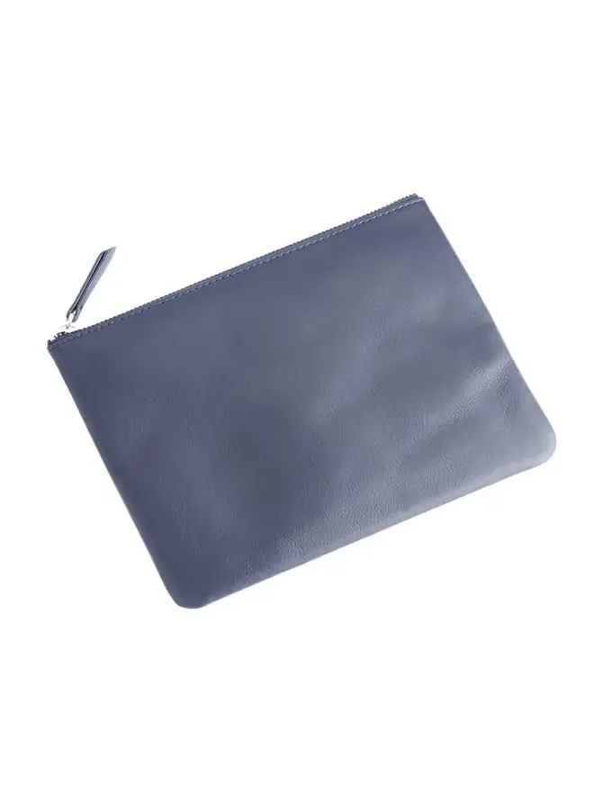 Monogrammed Leather Zuppered Travel Organizer Pouch, Personalized