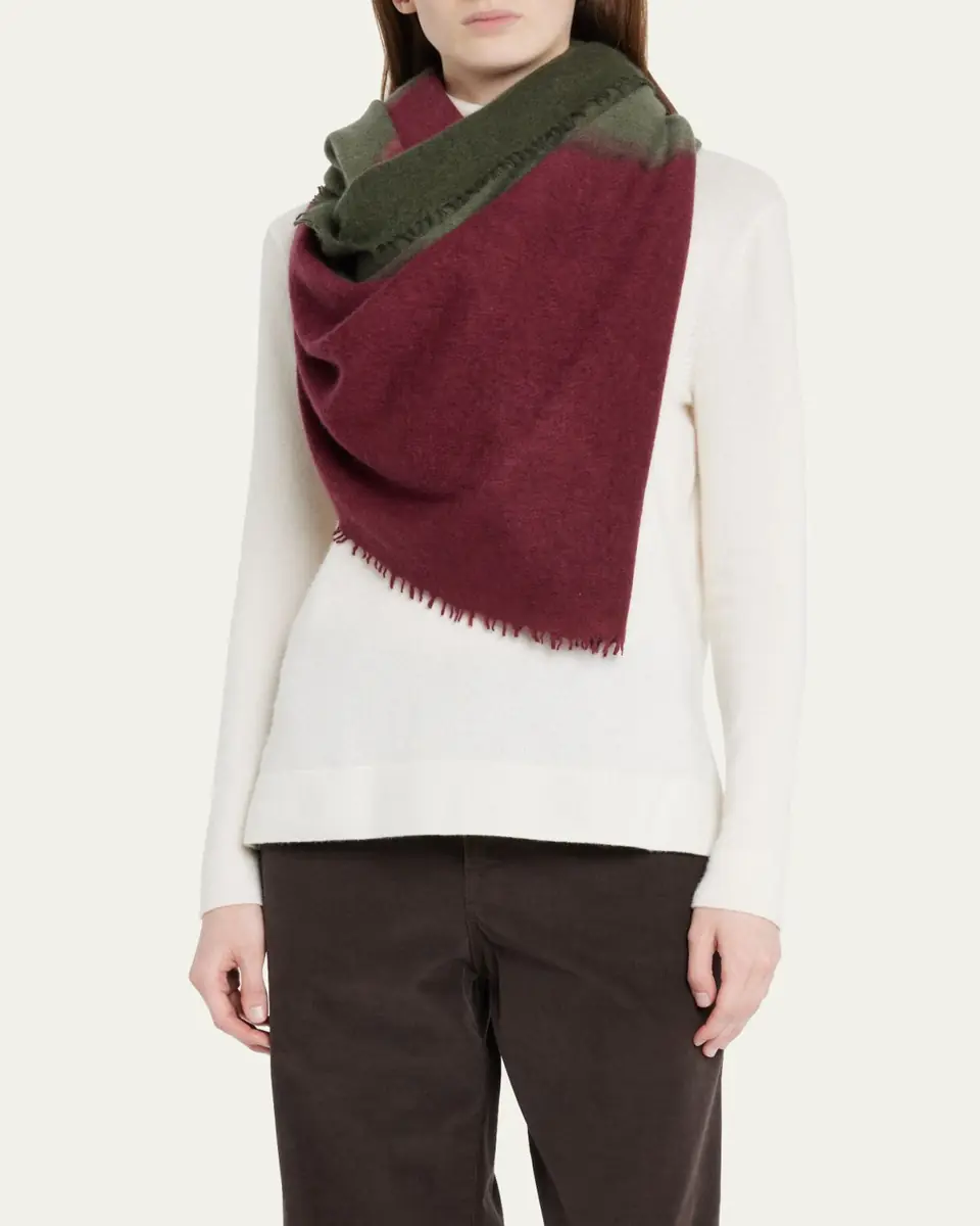 Denis Colomb Fuzzy Feture Two-Tone Cashmere Scarf | Thumbnail 3 Denis Colomb Fuzzy Feture Two-Tone Cashmere Scarf | Thumbnail 3