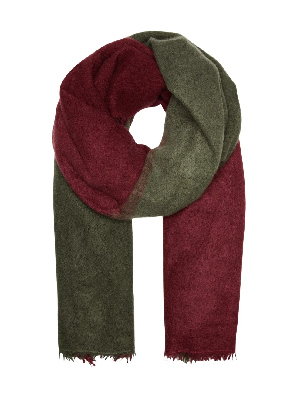 Denis Colomb Fuzzy Feture Two-Tone Cashmere Scarf