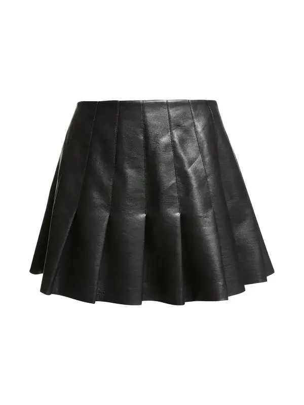 Carter Vegan Leather Pleated Mini Skirt