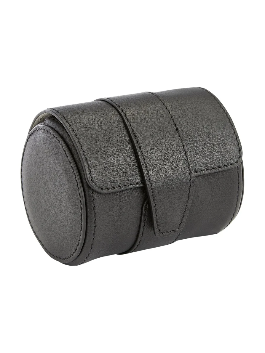 Monogrammed Leather Travel Watch Roll, Personalized