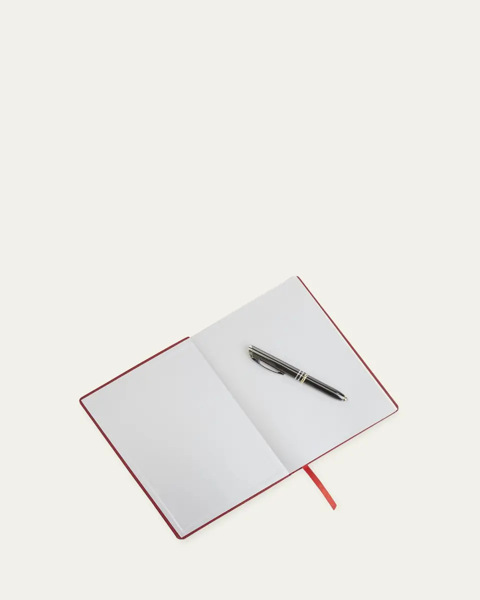 Royce New York Monogrammed Leather Bound Executive Notebook, Personalized | Thumbnail 3