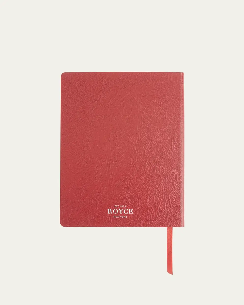 Royce New York Monogrammed Leather Bound Executive Notebook, Personalized | Thumbnail 4