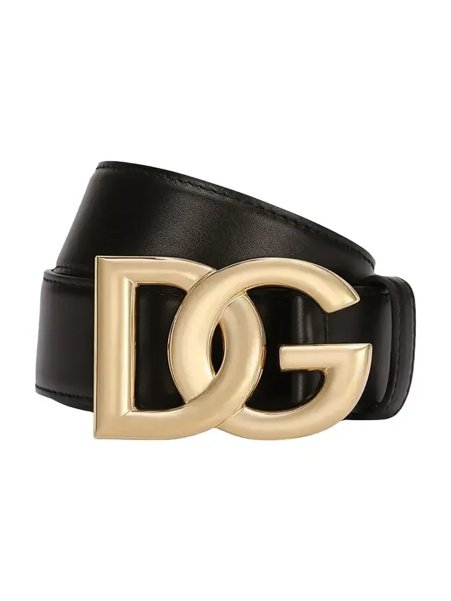 DG Logo Buckle Leather Belt DG Logo Buckle Leather Belt