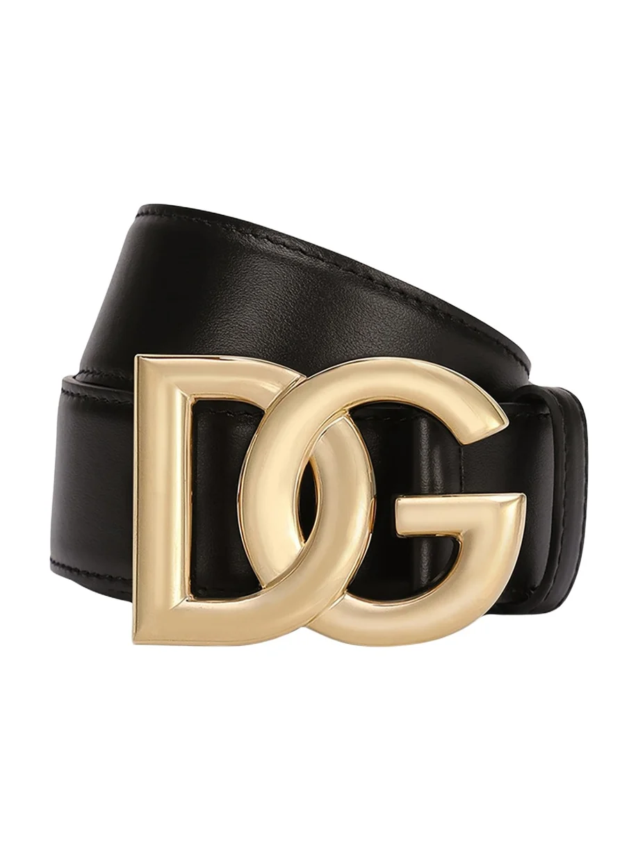 Dolce & Gabbana DG Logo Buckle Leather Belt