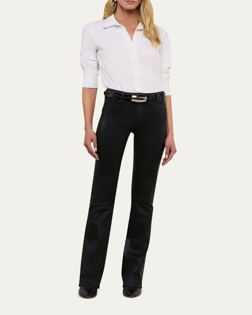 L'Agence Selma High-Rise Coated Sleek Baby Boot Jeans | Thumbnail 2