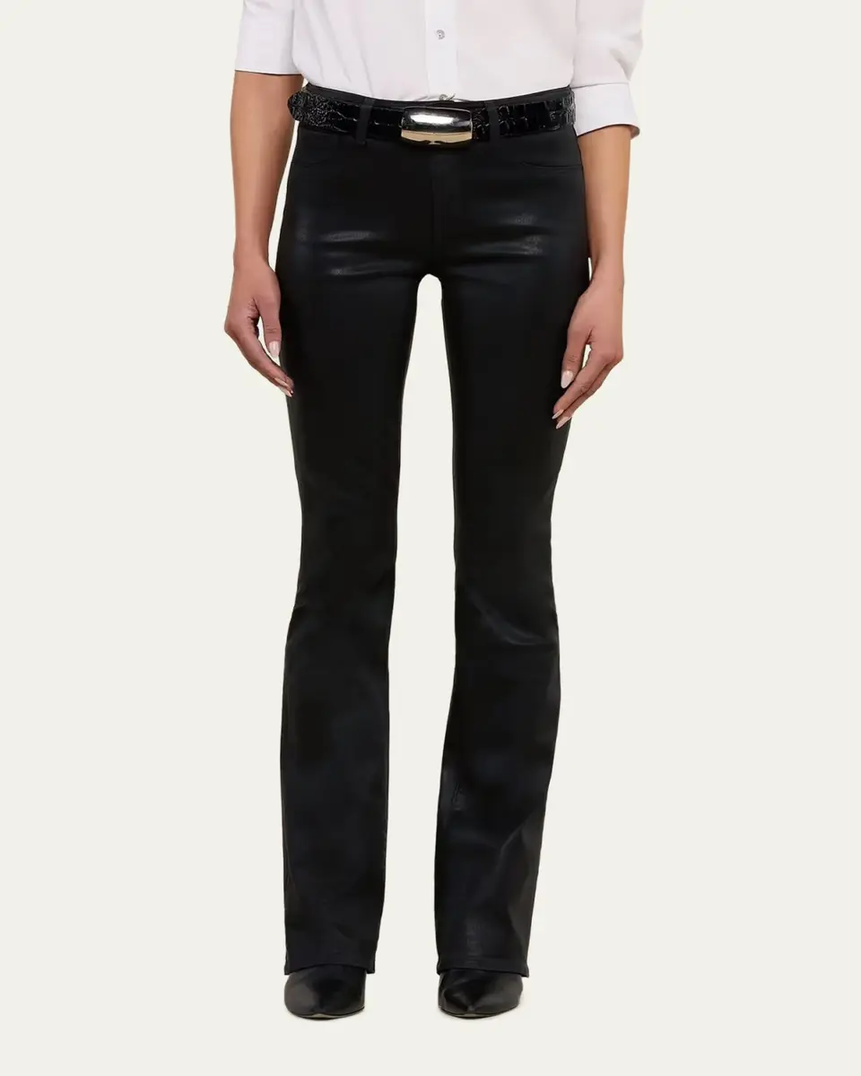 L'Agence Selma High-Rise Coated Sleek Baby Boot Jeans | Thumbnail 4