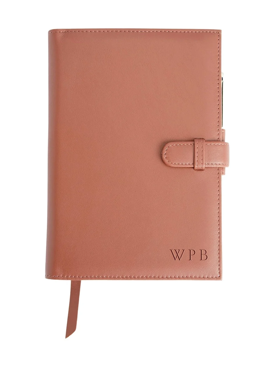Monogrammed Executive Weekly Leather Calendar Planner, Personalized