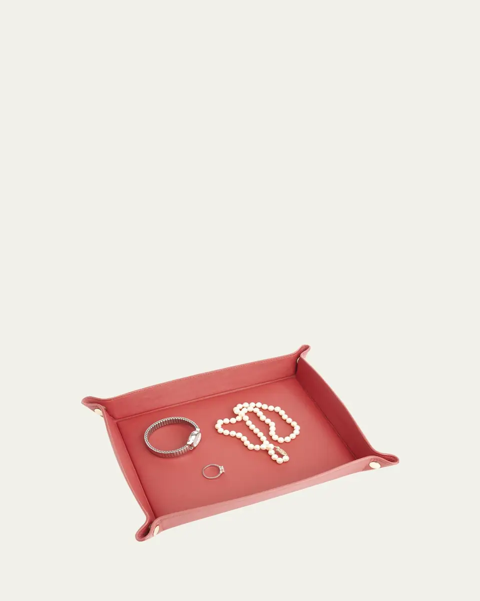 Royce New York Monogrammed Large Catchall Leather Valet Tray, Personalized | Thumbnail 3 Royce New York Monogrammed Large Catchall Leather Valet Tray, Personalized | Thumbnail 3