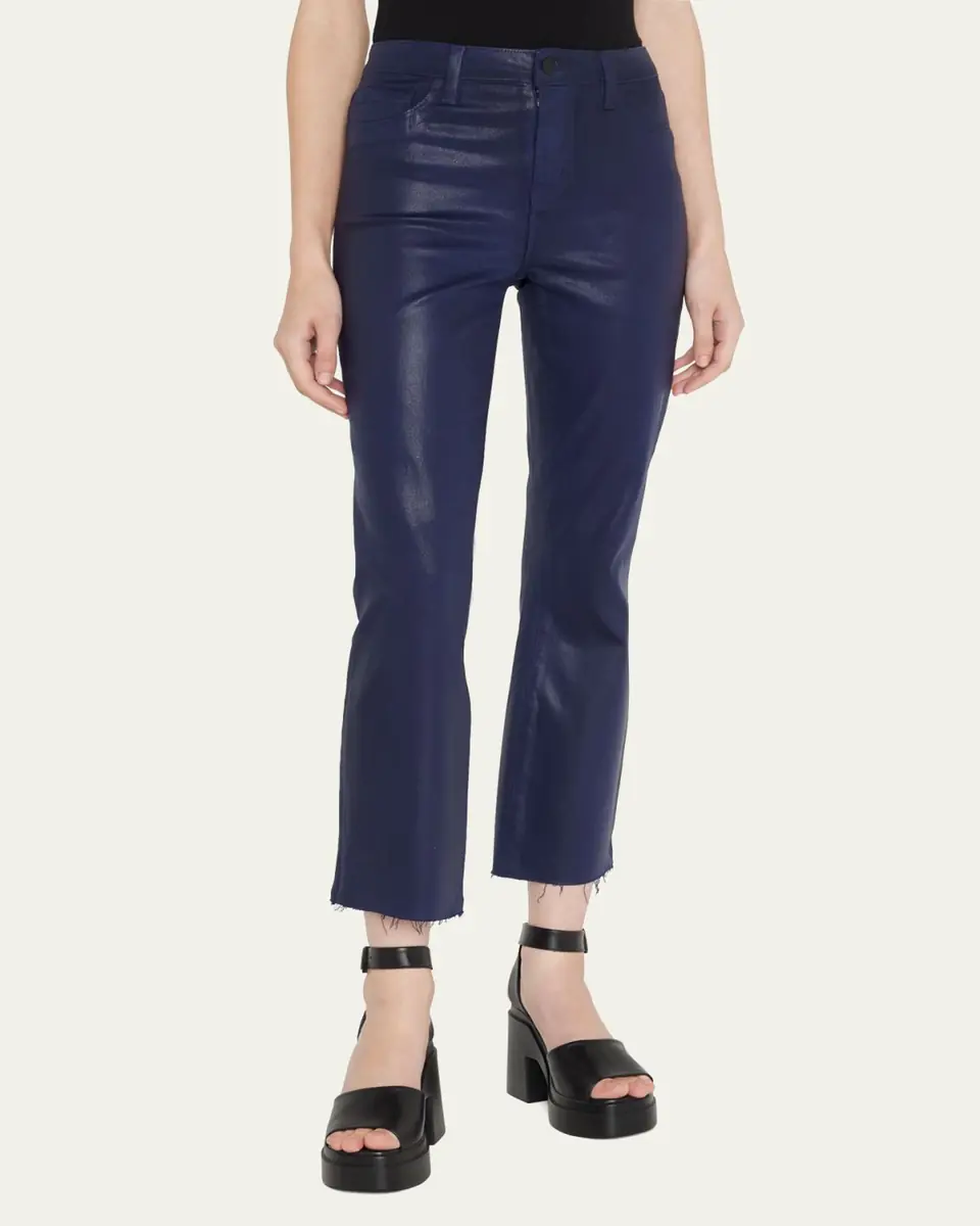 L'Agence Kendra High-Rise Coated Crop Flare Jeans | Thumbnail 4