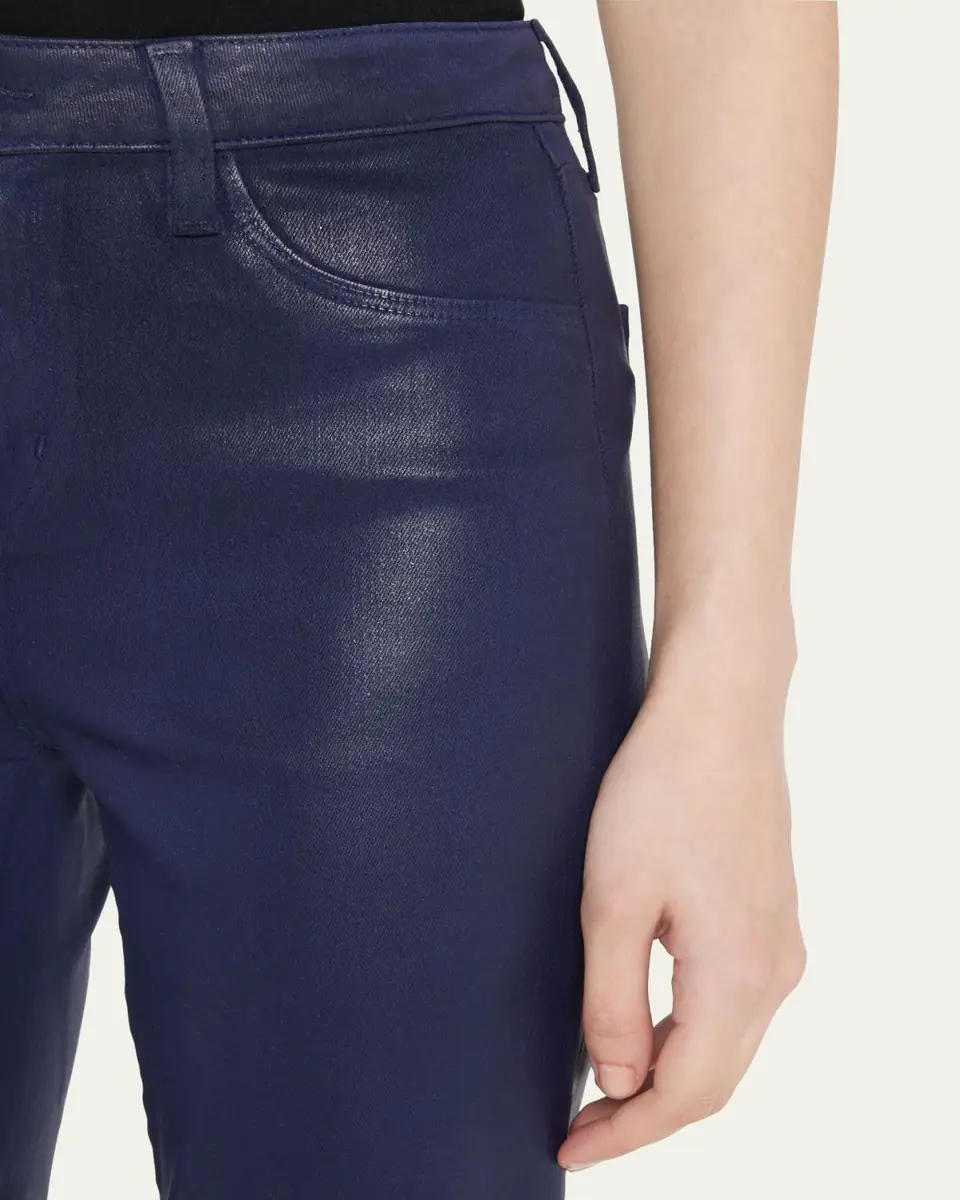 L'Agence Kendra High-Rise Coated Crop Flare Jeans | Thumbnail 5