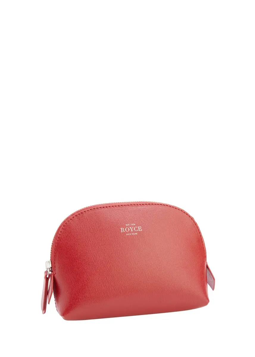 Royce New York Monogrammed Compact Leather Cosmetic Bag, Personalized | Thumbnail 3
