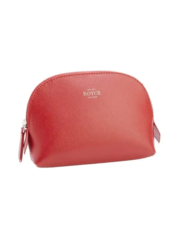 Monogrammed Compact Leather Cosmetic Bag, Personalized Monogrammed Compact Leather Cosmetic Bag, Personalized