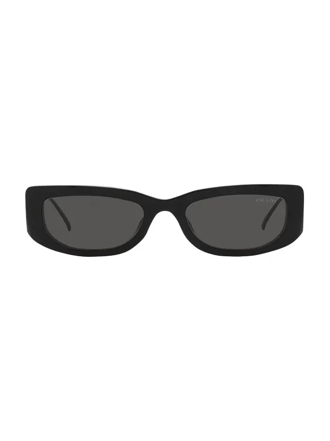 Triangle Logo Rectangle Acetate & Metal Sunglasses