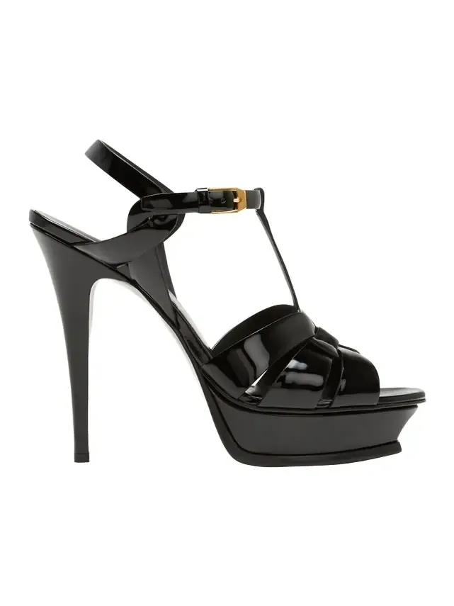 Tribute Patent T-Strap Platform Sandals