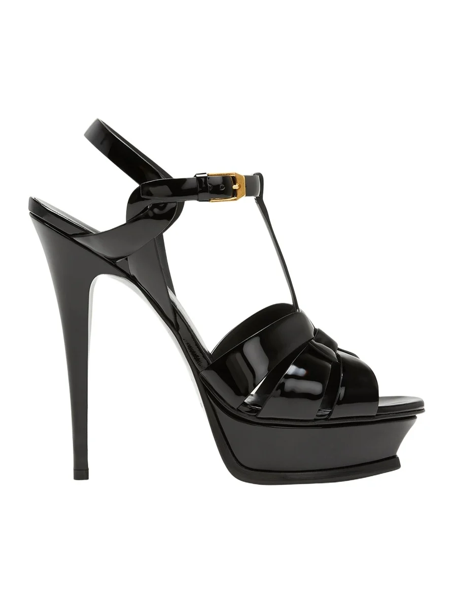 Tribute Patent T-Strap Platform Sandals
