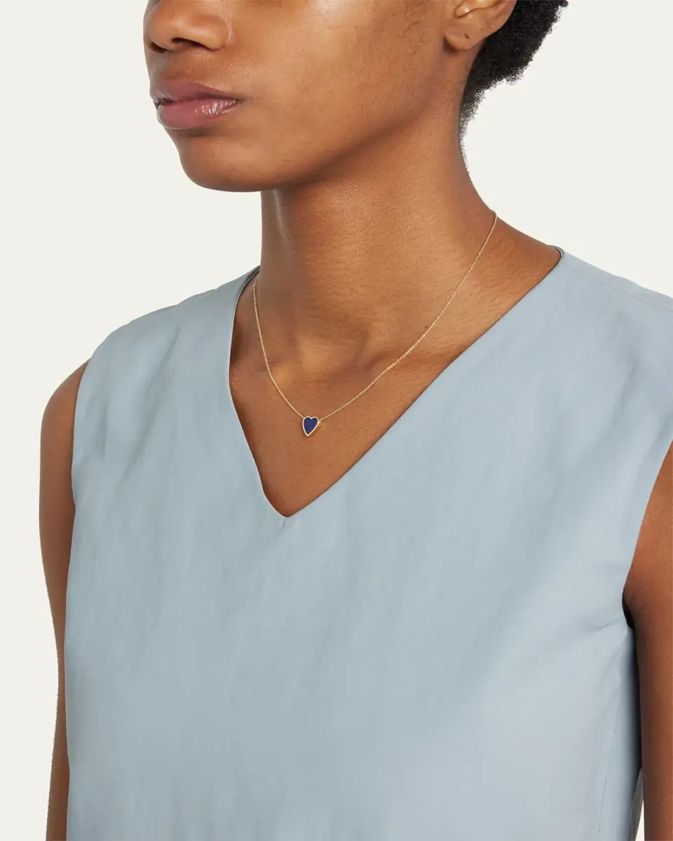 Jennifer Meyer 18k Mini Inlay Heart Necklace | Thumbnail 2 Jennifer Meyer 18k Mini Inlay Heart Necklace | Thumbnail 2
