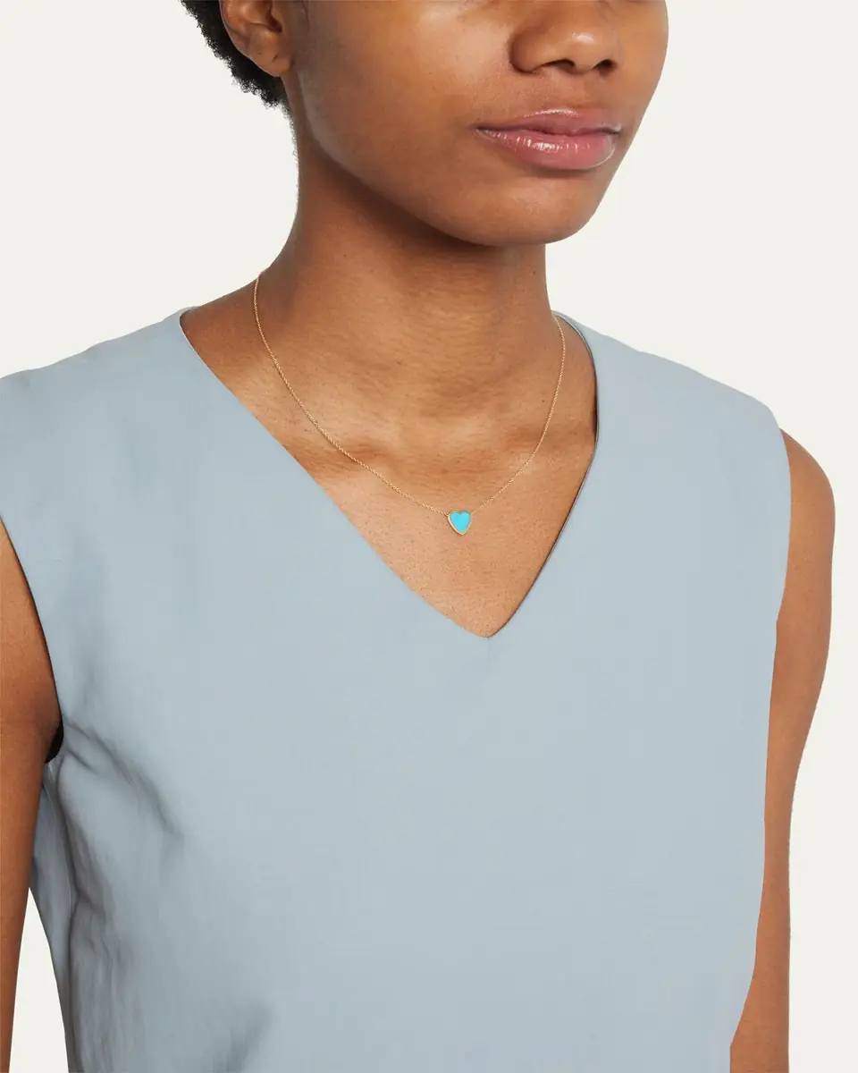 Jennifer Meyer 18k Mini Inlay Heart Necklace | Thumbnail 5 Jennifer Meyer 18k Mini Inlay Heart Necklace | Thumbnail 5