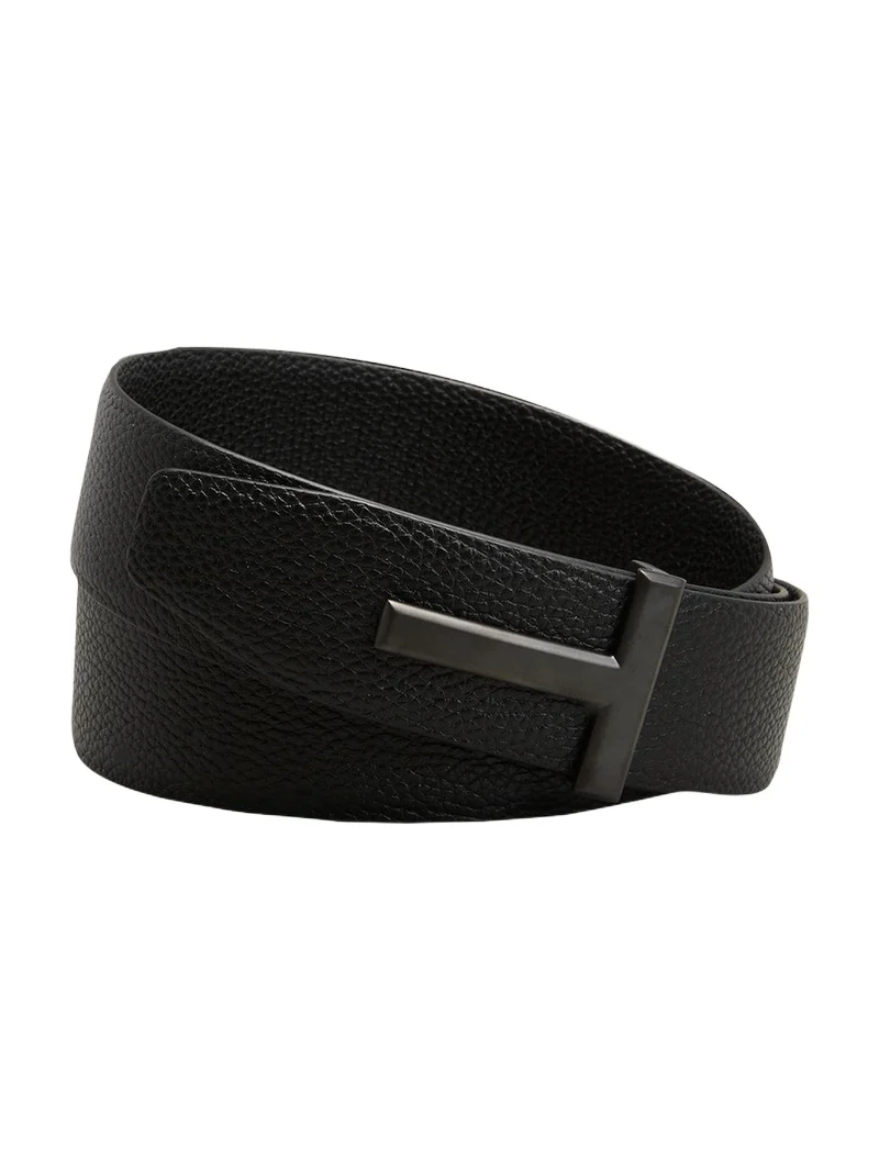 Men's Reversible T-Buckle Leather Belt, 40mm Men's Reversible T-Buckle Leather Belt, 40mm