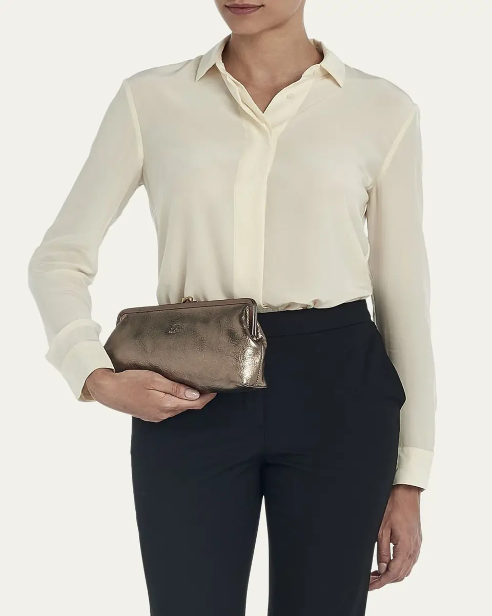 Il Bisonte Classic Metallic Leather Clutch Bag | Thumbnail 2 Il Bisonte Classic Metallic Leather Clutch Bag | Thumbnail 2
