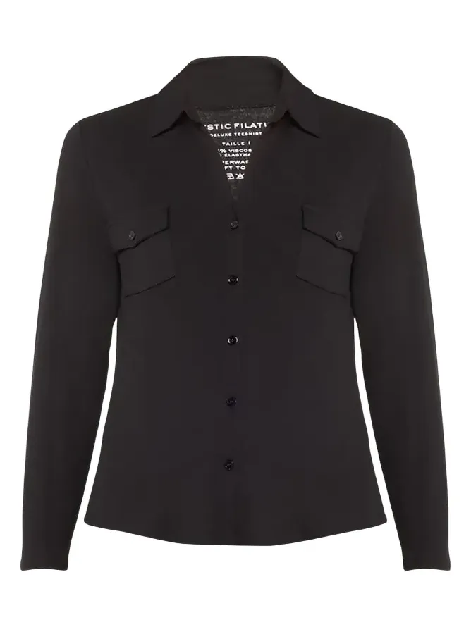 Soft Touch Button-Down Shirt with Pockets Soft Touch Button-Down Shirt with Pockets