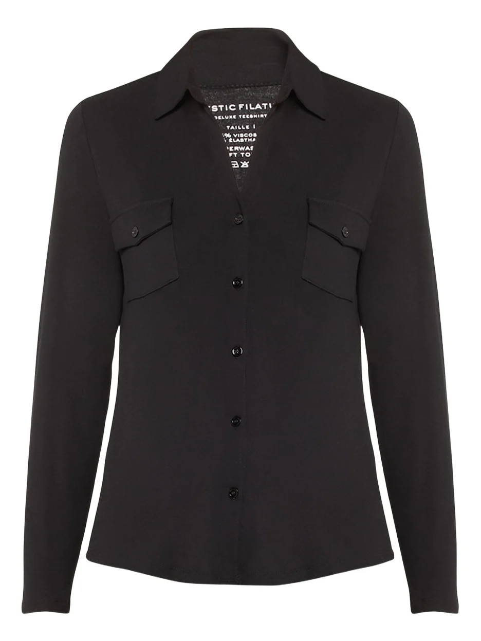 Soft Touch Button-Down Shirt with Pockets Soft Touch Button-Down Shirt with Pockets