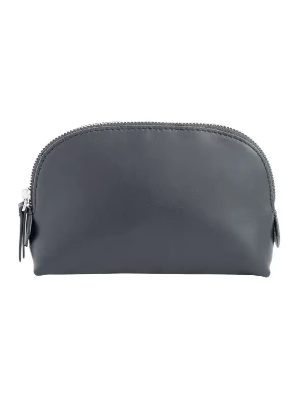 Monogrammed Compact Leather Cosmetic Bag, Personalized