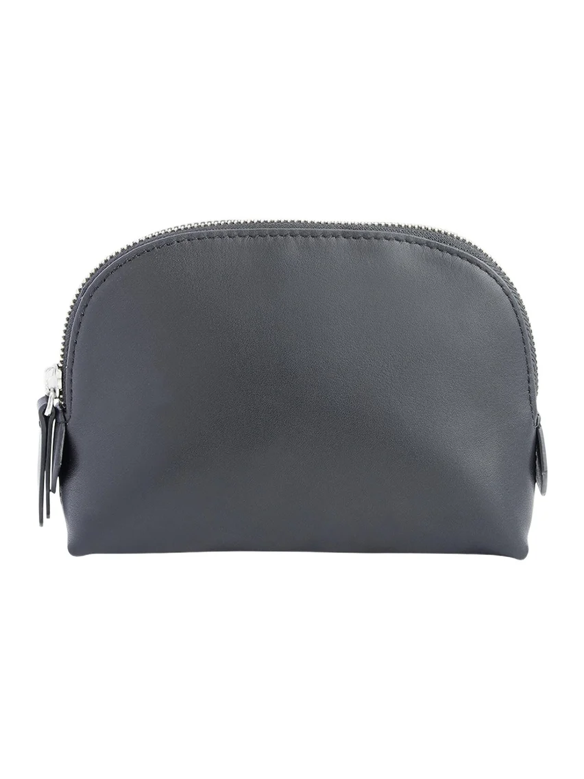 Monogrammed Compact Leather Cosmetic Bag, Personalized Monogrammed Compact Leather Cosmetic Bag, Personalized