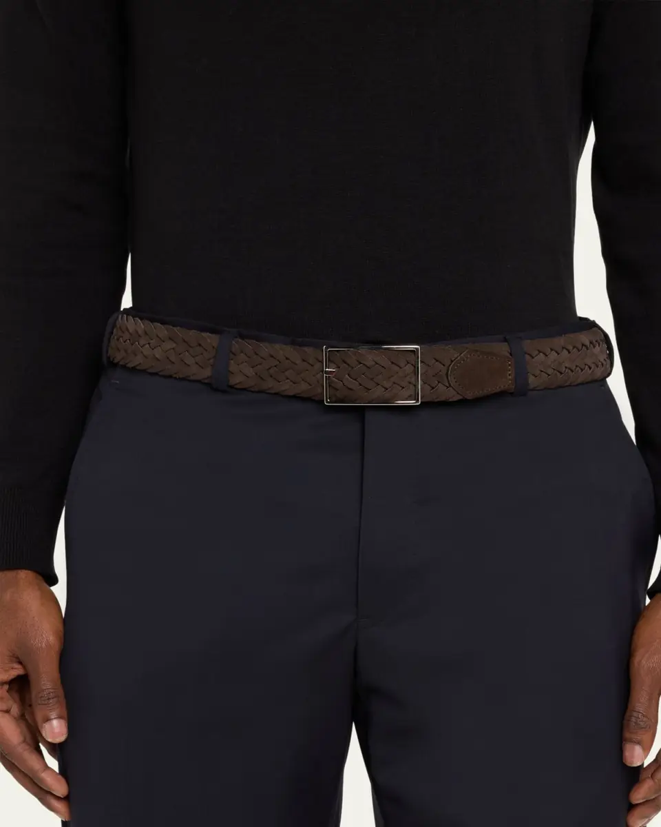 Simonnot Godard Men's Reversible Suede Wool Felt Belt | Thumbnail 2 Simonnot Godard Men's Reversible Suede Wool Felt Belt | Thumbnail 2