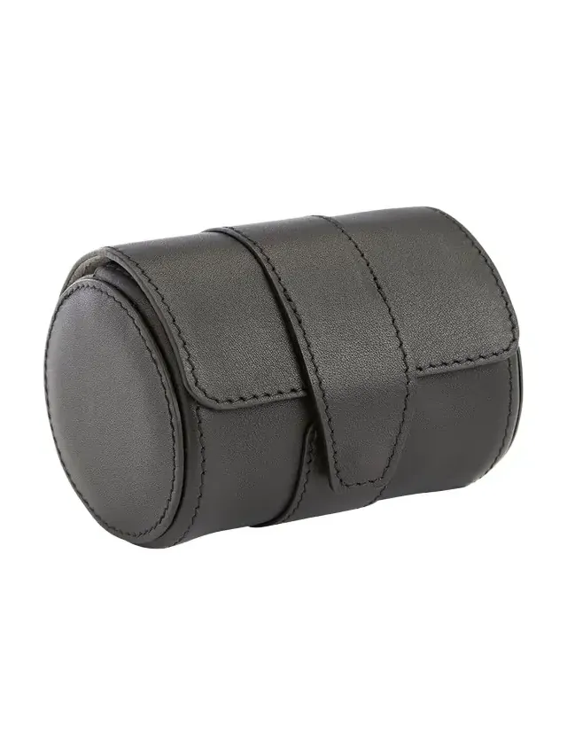 Monogrammed Leather Travel Watch Roll, Personalized