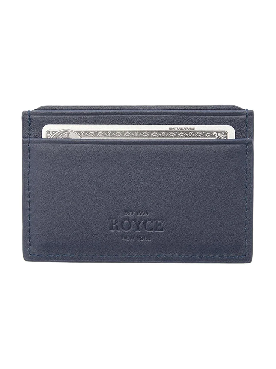 Monogrammed RFID Blocking Leather Card Wallet, Personalized