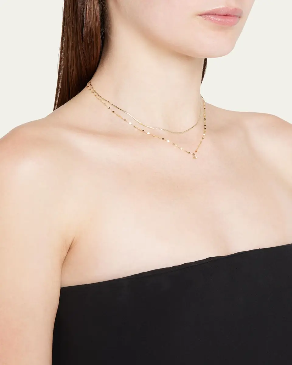 Lana 14K Gold Solo Double-Strand Necklace with Diamond | Thumbnail 2 Lana 14K Gold Solo Double-Strand Necklace with Diamond | Thumbnail 2