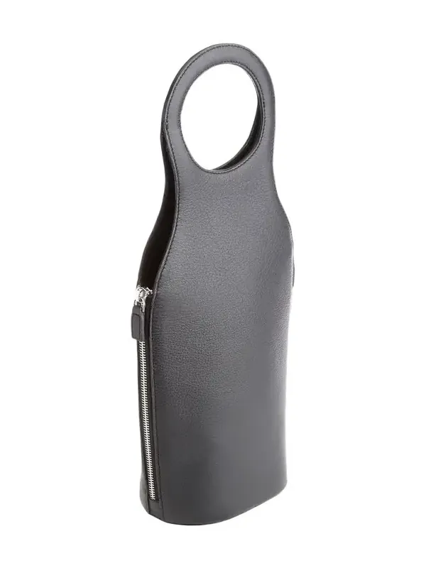Monogrammed Leather Wine Champagne Bottle Carrying Case, Personalized